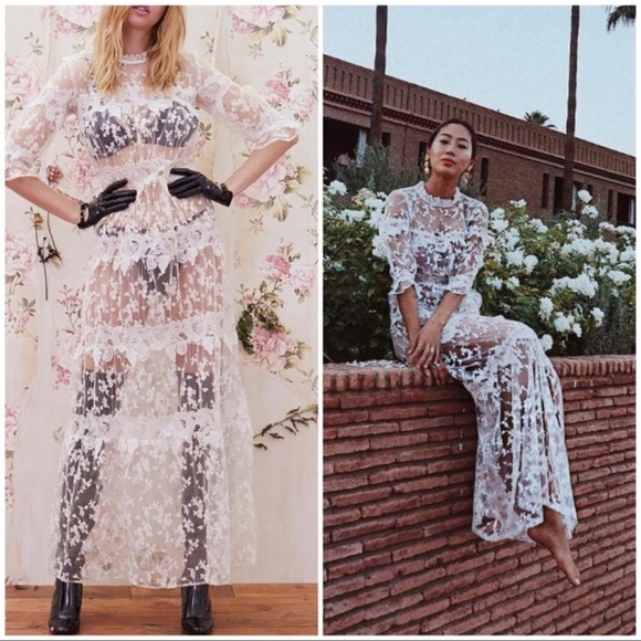 For Love and Lemons Rosebud Maxi Dress XS - Picture 2 of 6